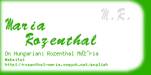 maria rozenthal business card